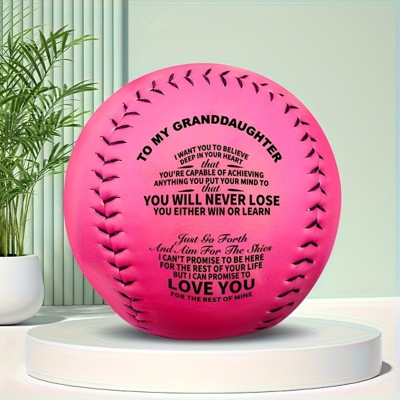 Moactiv 1pc, Creative PU Softball, Gifts for Granddaughter, Standard Size Softball, Birthday Gifts - Image 2